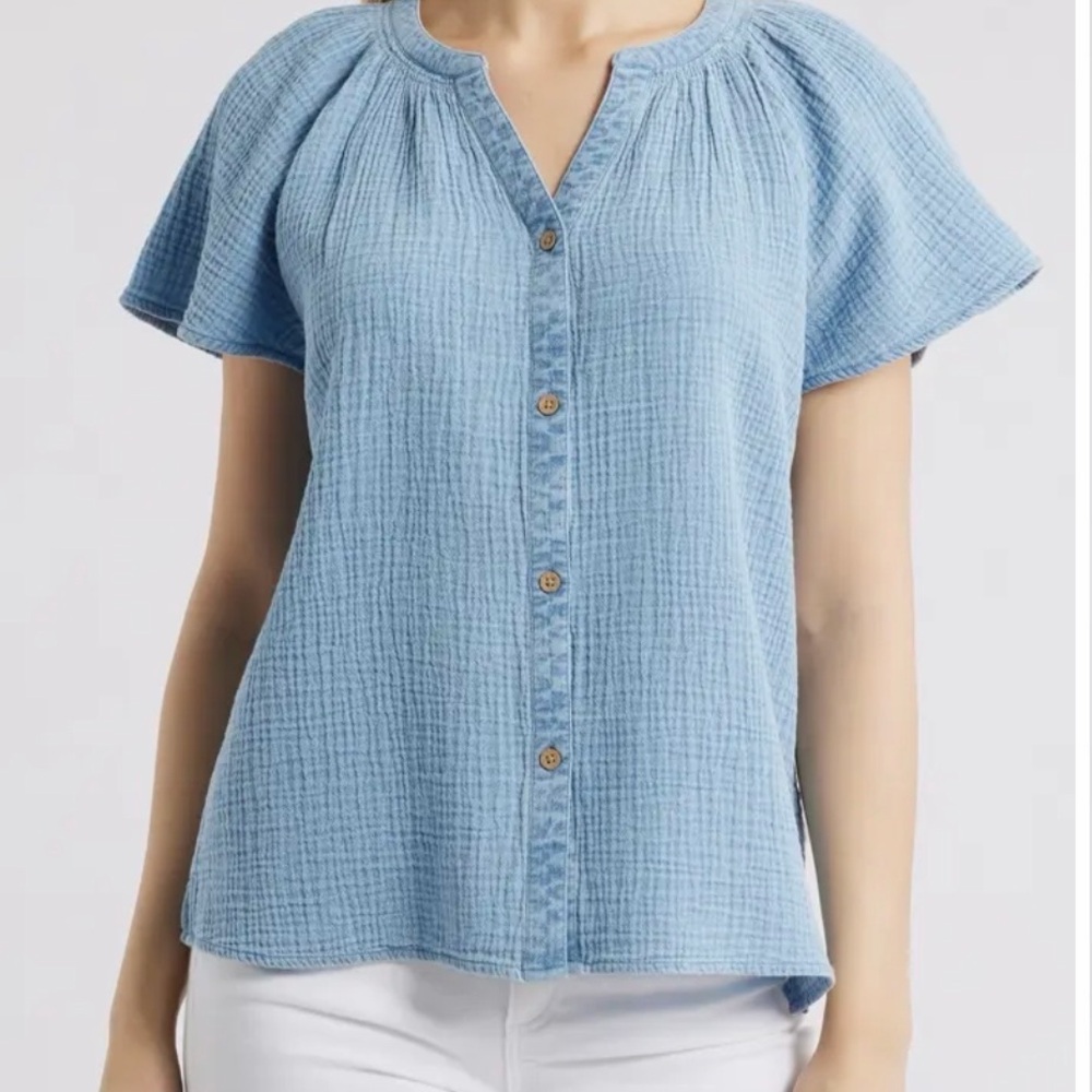 Beachlunchlounge Lark Cotton Gauze Women’s Shirt NWT, Size XS